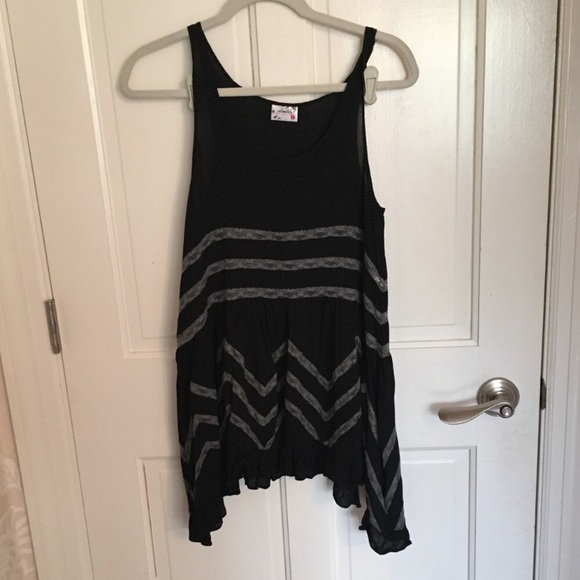 Free people voile and lace trapeze slip dress BLACK XS $88 - Picture 3 of 6